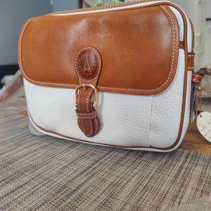Brown and white vintage crossbody bag